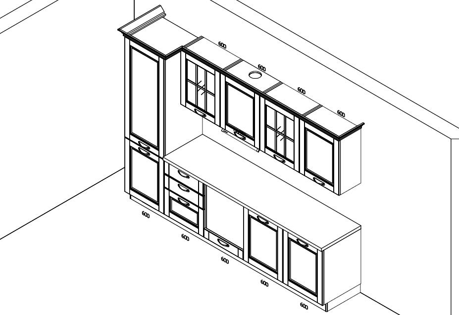 Эскиз для расчёта кухни Stosa Cucine Focolare